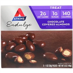 Atkins, Endulge, миндаль в шоколаде, 5 упаковок, 28 г (1 унция) каждая