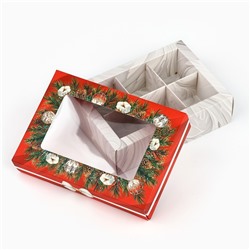 Коробка складная под 6 конфет новогодняя «Снежная сказка», 13.5×9.5×3.5 см