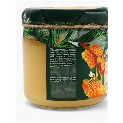 Мёд с маточным молочком «Счастья в Новом году», мёд 240 г, ложка