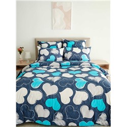 Пододеяльник поплин - Романтика, цвет бирюза