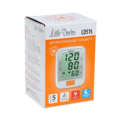 Тонометр Little Doctor LD 51S, автомат, голосовое сопровождение, манжета 25-36 см, с адаптером