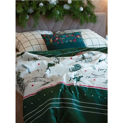Постельное бельё евро «Этель» Magical Christmas, бязь
