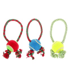 Игрушка канатная с мячом и регулируемым канатом, до 100 г, микс цветов