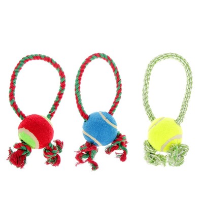 Игрушка канатная с мячом и регулируемым канатом, до 100 г, микс цветов