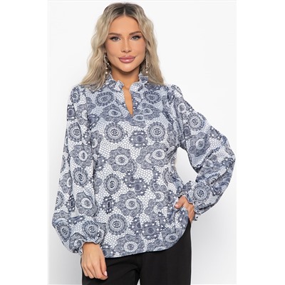 Блуза Доменика (серо-синяя) Б15016-18М