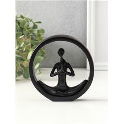 Фигурка полистоун «Девушка медитирует», чёрный, 2.5×12.2×12.3 см