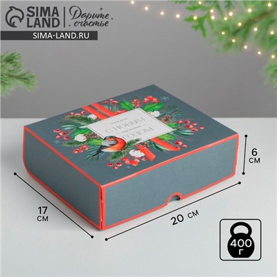Упаковка для кондитерских изделий «С Новым годом!», 20×17×6 см