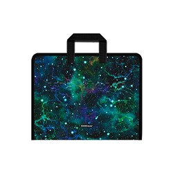 Папка на молнии пластиковая с ручками Emerald Stardust, А4+
