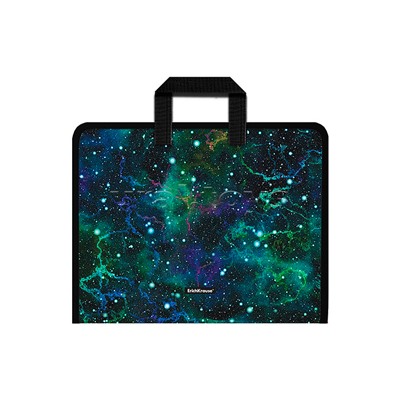 Папка на молнии пластиковая с ручками Emerald Stardust, А4+