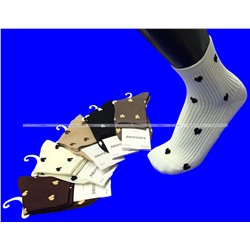 AMIGOBS носки женские цветные в рубчик с принтом "Сердечки" арт. 9503-2