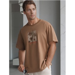 Свободная футболка  с авторским принтом