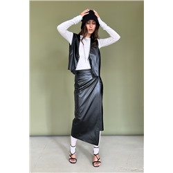 Юбка эко-кожа  ECO040/03/Черный