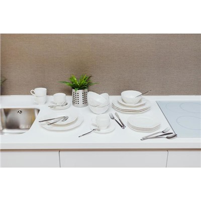 Чайная пара фарфоровая Wilmax, 2 предмета: чашка 220 мл, блюдце d=14.2 см, цвет белый