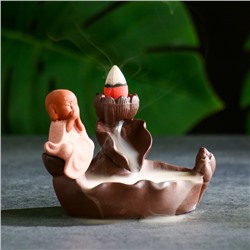 Подставка для благовоний TAKE IT EASY «Будда молчание», набор благовоний конусы, стелющийся дым, 12×8×8 см