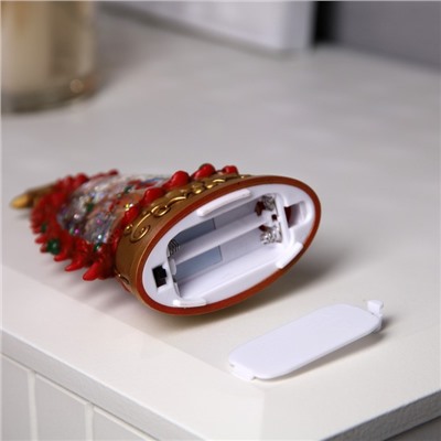 Светодиодная фигура «Дед Мороз на олене» 9×15×4 см, пластик, батарейки АААх2 (не в комплекте), свечение тёплое белое