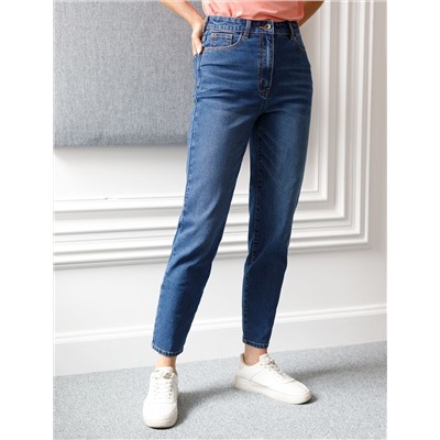 Джинсы мом фит из мягкой эластичной джинсы 13,5OZ