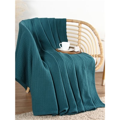 Плед «Этель» Waffle, 220×240 см, синий, 340 г/м²