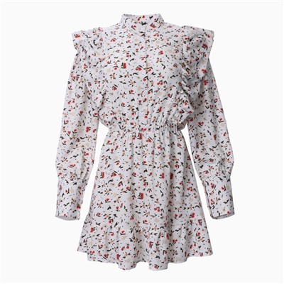 Платье мини женское с рюшами MIST, размер 46, белое