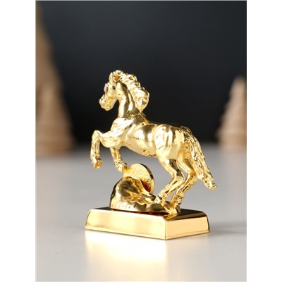 Фигурка металл «Лошадь» с монеткой и пожеланием «Удачи», 6×2.5×6 см