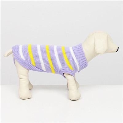 Свитер «Полоски», размер 2XL, ДС 41, ОШ 41, ОГ 36-60 см, сиреневый