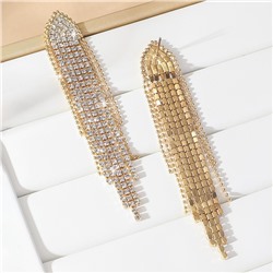 Серьги длинные вечерние сияющие со стразами, 10 см.