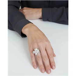 Кольцо с белым серебрением