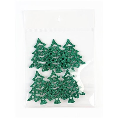 Декор новогодний «Зеленые елочки», набор 6 шт.