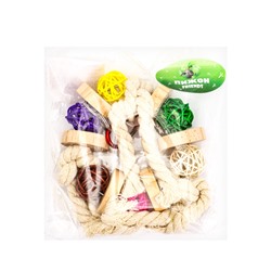 Игрушка для птиц «Браслет», 13.5×5 см, с колокольчиками, цвет МИКС