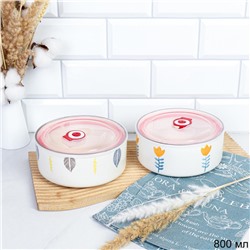 Контейнер салатник 800 мл крышка с клапаном / BCF-120 /уп 10/ Фарфор