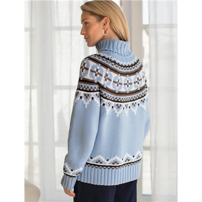 Свитер фактурной вязки из хлопка с акрилом