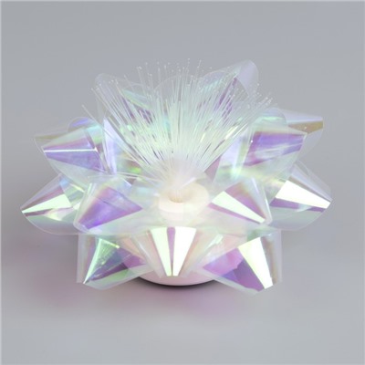 Светодиодная игрушка «Бант-звезда» 10 см, от батареек LR44×3, свечение мульти, перламутровая