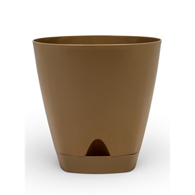 Горшок для цветов с прикорневым поливом Amsterdam, 8 л, цвет молочный шоколад