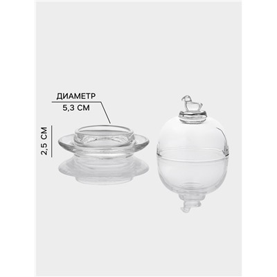 Икорница «Купол», 40 мл, 9×7 см, с крышкой, стекло, прозрачная