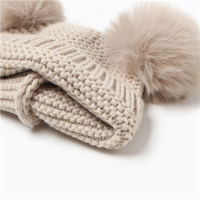 Шапка для малышей «Крошка Я», размер 48-50, бежевая