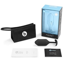 Чёрная пробка для ношения B-vibe Snug Plug 3 - 12,7 см.