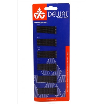 Dewal Невидимки для волос волна 3011B-1, 50 мм, черный, 60 шт. KRISTALLER, 1106160