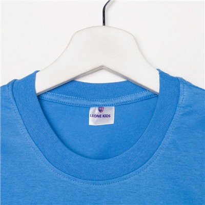 Футболка детская однотонная ATA kids, голубая, рост 134 см