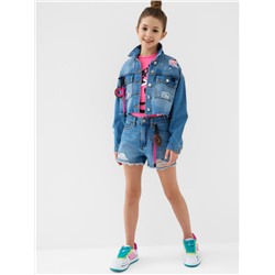Шорты текстильные джинсовые для девочек