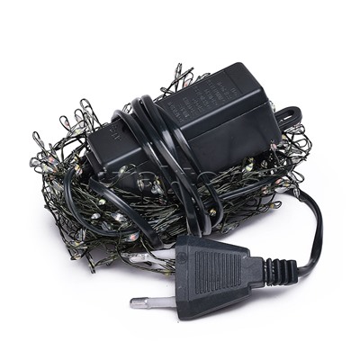 Электрогирлянда Мишура, 6м, 200 ламп, цветная, зеленый провод