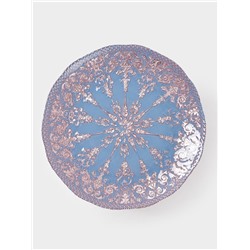 Блюдо сервировочное «ЭЛЕОНОРА БРОНЗА», d=28 см, стекло, голубое, розовое