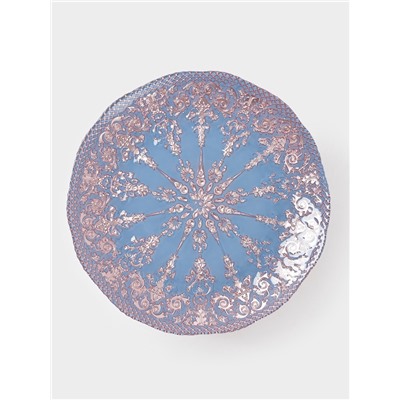 Блюдо сервировочное «ЭЛЕОНОРА БРОНЗА», d=28 см, стекло, голубое, розовое