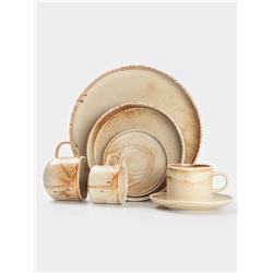 Тарелка Magistro Organic brown, d=16 см, фарфор бежевая