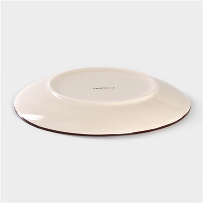 Десертная тарелка Доляна «Морской мир», d=19 см, керамика, бордовая