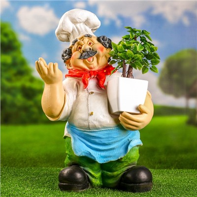 Садовая фигура из полистоуна «Повар», h=48 см