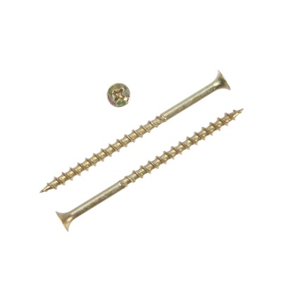 Саморез 4.2×76 мм ТУНДРА PREMIUM, потай, крупная резьба, шлиц PH, желтый цинк, 1 кг