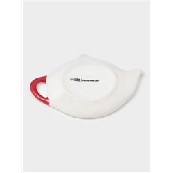 Подставка под чайный пакетик Доляна «Новогоднее настроение», 12×9.4×1.7 см, доломит, белая