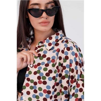 Костюм штапель рубашка _ шорты 1252 (Горох)