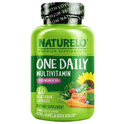 NATURELO, мультивитамины ежедневного применения для женщин старше 50 лет, 60 вегетарианских капсул