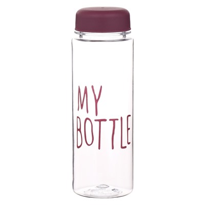 Бутылка для воды My bottle, 500 мл, 19.5×6 см, чехол в комплекте, бордовая