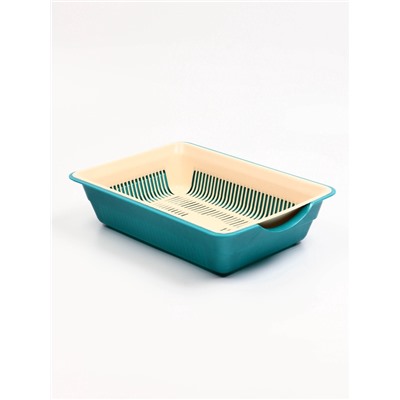 Туалет глубокий с сеткой 36×25×9 см, бирюзовый/бежевый